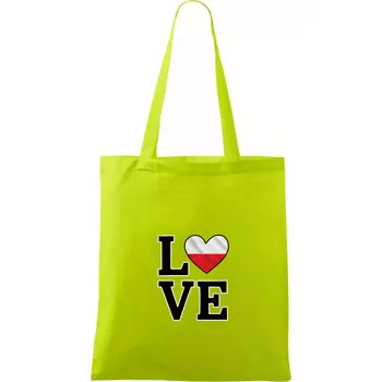 Love Polská vlajka - Taška bavlněná - 42 x 38 cm ( Limetková )