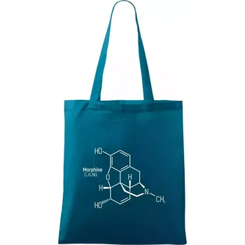 Molekulární struktura Morfin - Taška bavlněná - 42 x 38 cm ( Petrolejová )
