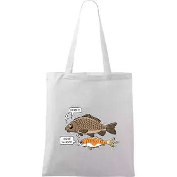 Hezké Vánoce Kapr a Koi kapr (Hana-creative) - Taška bavlněná - 42 x 38 cm ( Bílá )