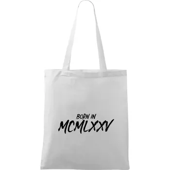 Nákupní taška Born in - Římské číslo 1975 - Taška bavlněná - 42 x 38 cm ( Bílá )
