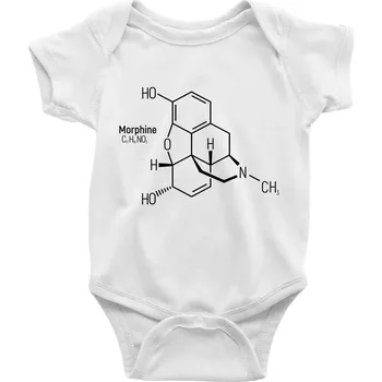 Kojenecký body Molekulární struktura Morfin - Body kojenecké s krátkým rukávem - Krátký r. 12-18 měs ( Bílá )