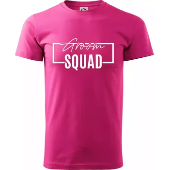 Trika na rozlučku ve čtverci - Groom Squad - Klasické pánské triko vyšší gramáže - S ( Purpurová )