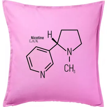 Polštář Molekulární struktura Nikotin - Polštář 50x50 - 50x50 - Pouze potah ( Růžová )