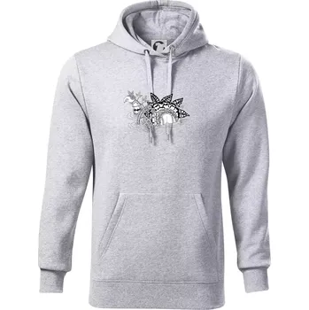 Pánská mikina Loch ass (Pecka design) - Mikina pánská Cape s kapucí - 5XL ( Světlešedý Melír )