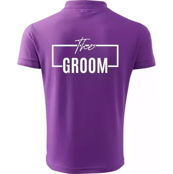 Pánská košile Trika na rozlučku ve čtverci - The Groom - Polokošile pánská Pique Polo 203 - L ( Fialová )