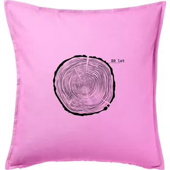 Polštář Letokruhy - 80 - Polštář 50x50 - 50x50 - Pouze potah ( Růžová )
