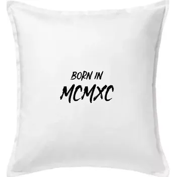 Polštář Born in - Římské číslo 1990 - Polštář 50x50 - 50x50 - Pouze potah ( Bílá )
