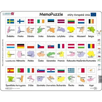 Puzzle MAXI - Memo státy, hlavní města, vlajky/54 dílků