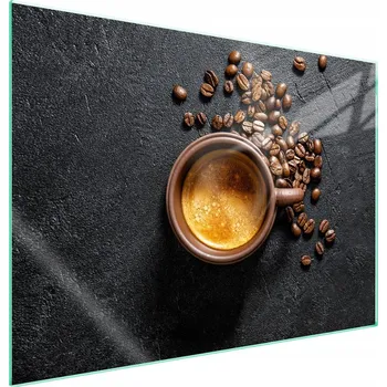 Obraz Skleněná ochranná deska na sporák 70x52 Káva