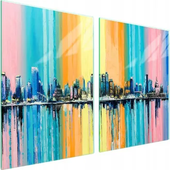 Obraz Skleněná ochranná deska na sporák 2x45x52 Město