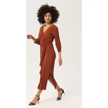 Dámské šaty GARCIA DÁMSKÉ PŘEKŘÍŽENÉ ŠATY -SKOŘICE M