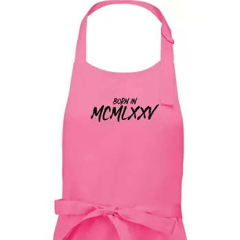 Kuchyňská zástěra Born in - Římské číslo 1975 - Pánská zástěra na vaření - Univerzální velikost ( Růžová )