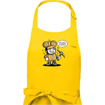 Kuchyňská zástěra Hodl tight, it's time for my birthday! - Pánská zástěra na vaření - Univerzální velikost ( Žlutá )