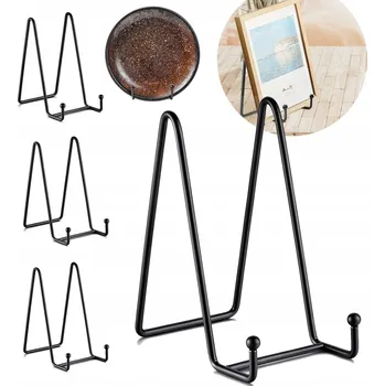 Obraz EXPONÁTOVÝ STOJAN NA TALÍŘE ČERNÝ DRŽÁK NA FOTOGRAFIE