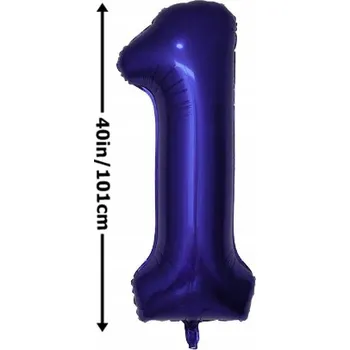 Balónek Fóliový balónek ČÍSLICE 1 k narozeninám, oslavě, párty, tmavě modrý, 100 cm (40 palců)