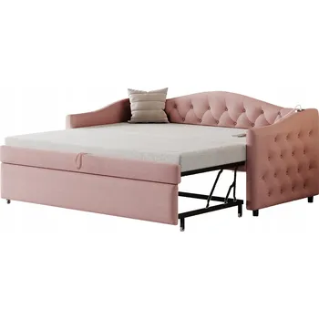 Postel Jednolůžková dřevěná postel Arhatreya 90x200 v odstínech růžové