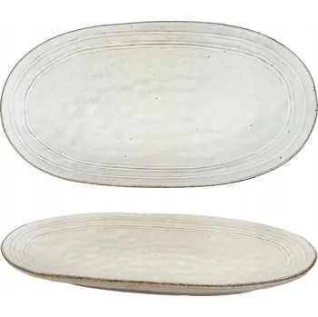 Talíř TALÍŘ NA CHUŤOVKY uzeniny vejce plochý šedý keramický 24cm miska