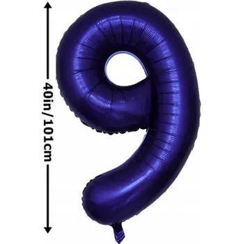 Balónek FÓLIOVÝ BALÓNEK ČÍSLICE 9. NAROZENINY PÁRTY PARTY MODRÝ 40 PALCŮ
