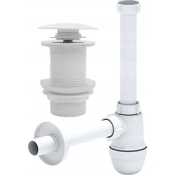 Sifon Umyvadlový sifon + bílá výpusť klik klak bez přepadu