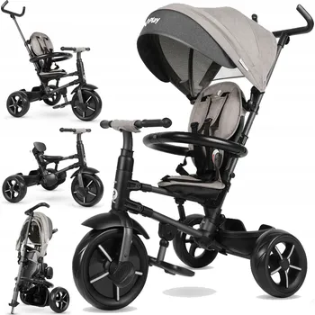 Dětská tříkolka Tříkolka Qplay Tříkolka odrážedlo 4v1 RITO STAR šedá
