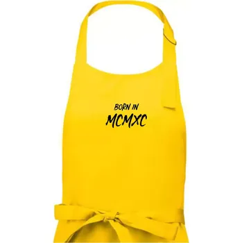 Kuchyňská zástěra Born in - Římské číslo 1990 - Dámská zástěra na vaření - Univerzální velikost ( Žlutá )
