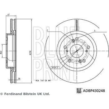 Brzdový kotouč Brzdový kotouč BLUE PRINT ADBP430248
