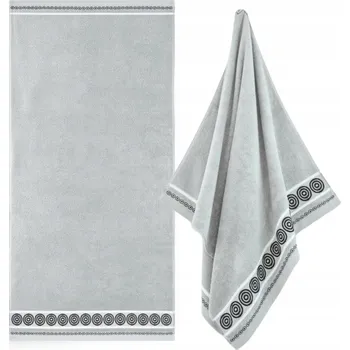 Ručník ZWOLTEX RONDO 2 Ručník s výšivkou velký koupelnový šedý 450g 70x140cm