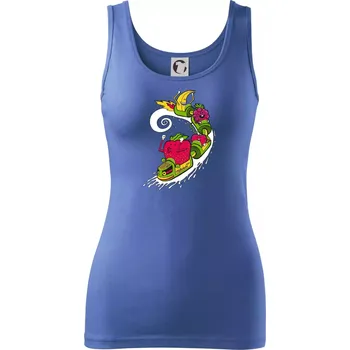 Dámské tričko Milkshake vlak kreslený (Pecka design) - Dámské tílko - XL ( Azurově modrá )