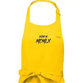 Kuchyňská zástěra Born in - Římské číslo 1960 - Dámská zástěra na vaření - Univerzální velikost ( Žlutá )