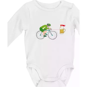 Kojenecký body Pivo je můj cíl (Pecka design) - Body kojenecké s dlouhým rukávem - Dlouhý r. do 3 měs ( Bílá )