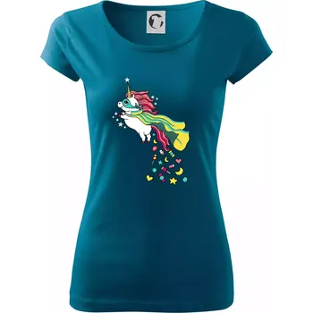 Dámské oblečení Sweet jednorožec (Pecka design) - Dámské triko Pure - 3XL ( Petrolejová )