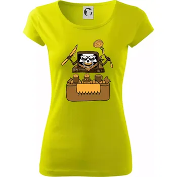Dámské tričko Mozkožrout - televize (Pecka design) - Dámské triko Pure - XS ( Limetková )
