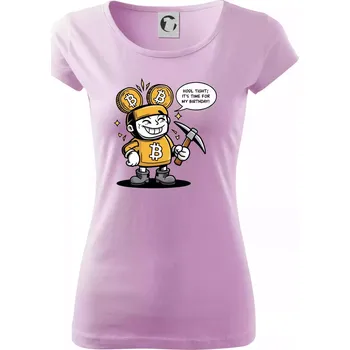 Dámské tričko Hodl tight, it's time for my birthday! - Dámské triko Pure - XS ( Orchid )