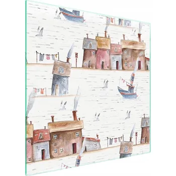 Obraz Skleněná ochranná deska na sporák 50x52 Město