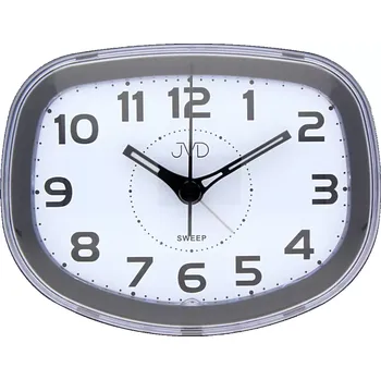 Budík JVD Netikající tichý černý analogový budík JVD SRP865.1 s LED podsvícením