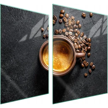 Obraz Skleněná ochranná deska na sporák 70x52 Káva