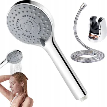 Sprchový set SPRCHOVÝ SET SADA Z NEREZOVÉ OCELI SPRCHOVÁ HLAVICE + HADICE + RUKOJEŤ