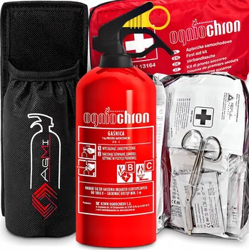 Hasicí přístroj HASICÍ PŘÍSTROJ AUTOMOBILOVÁ LÉKÁRNIČKA DIN13164 DRŽÁK NA HASICÍ PŘÍSTROJ DO ZAVAZADLOVÉHO PROSTORU NA SUCHÝ ZIP