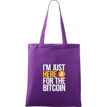 I'm just here for the Bitcoin - Taška bavlněná - 42 x 38 cm ( Fialová )