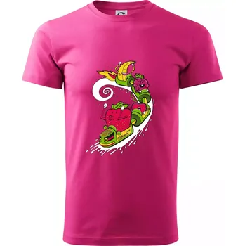 Milkshake vlak kreslený (Pecka design) - Klasické pánské triko vyšší gramáže - XS ( Purpurová )