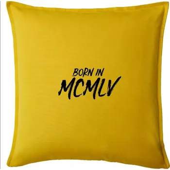 Polštář Born in - Římské číslo 1955 - Polštář 50x50 - 50x50 - Pouze potah ( Žlutá )