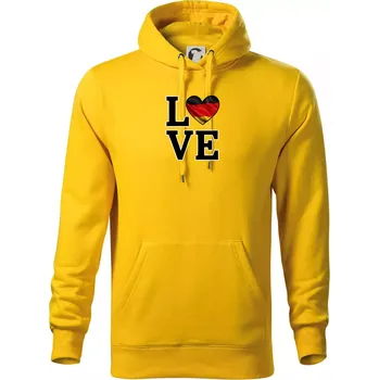 Pánská mikina Love Německá vlajka - Mikina pánská Cape s kapucí - L ( Žlutá )