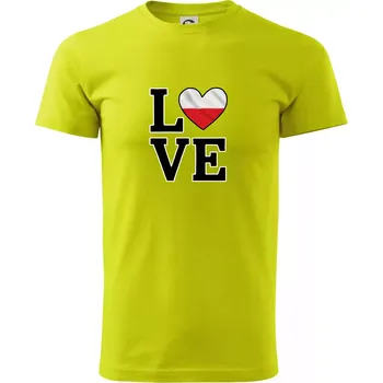 Love Polská vlajka - Klasické pánské triko vyšší gramáže - 3XL ( Limetková )