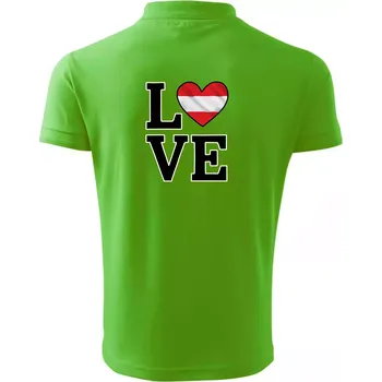 Pánská košile Love Rakouská vlajka - Polokošile pánská Pique Polo 203 - 5XL ( Apple Green )