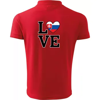 Pánská košile Love Slovenská vlajka - Polokošile pánská Pique Polo 203 - S ( Červená )