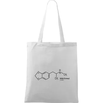 Molekulární struktura MDMA Extáze - Taška bavlněná - 42 x 38 cm ( Bílá )