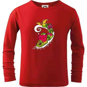Chlapecké tričko Milkshake vlak kreslený (Pecka design) - Triko dětské Long Sleeve - 122 cm/6 let ( Červená )