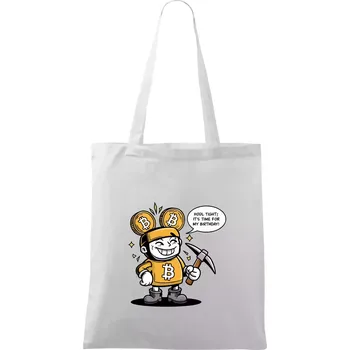 Hodl tight, it's time for my birthday! - Taška bavlněná - 42 x 38 cm ( Bílá )