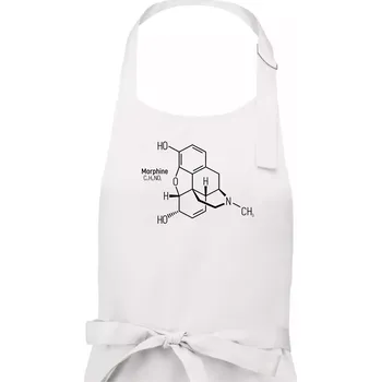 Kuchyňská zástěra Molekulární struktura Morfin - Pánská zástěra na vaření - Univerzální velikost ( Bílá )