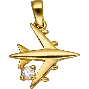 Přívěsek Zlaton Přívěsek žluté zlato letadlo se zirkonem 1.6cm 0.65g 000351302259